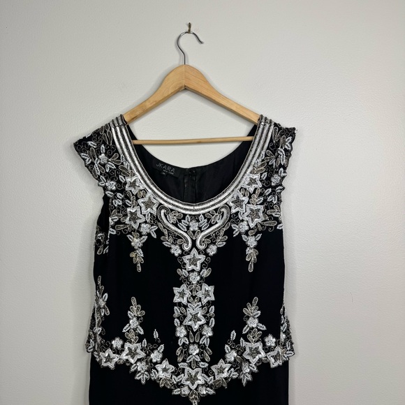 Jkara New York Beaded Embellished Cap Sleeve Long Gown 16 - Picture 2 of 12